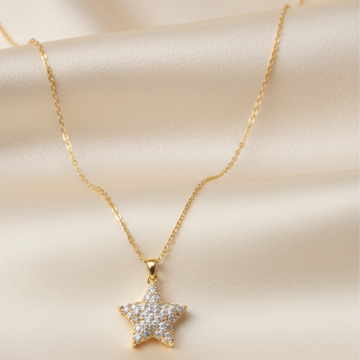 Gold Fish Star Pendant Necklace