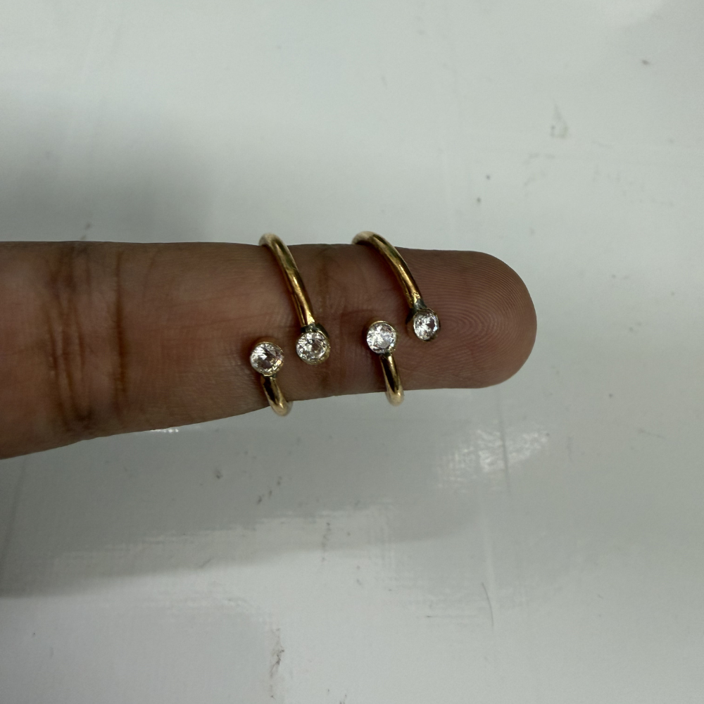 IMPON Unpolished Double Stone Toe rings
