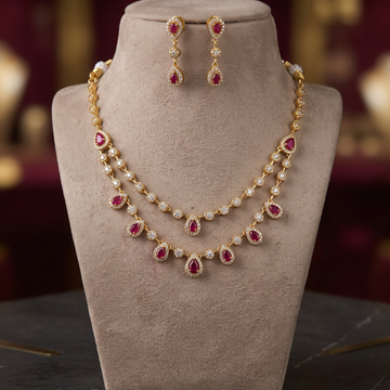 Ruby & Diamond Layered necklace