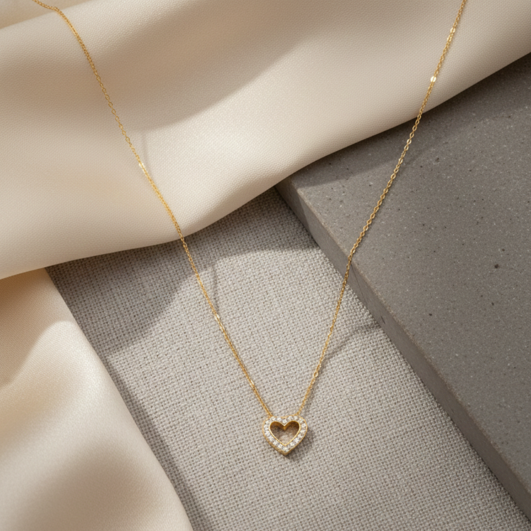 Minimal Gold Heart Pendant Necklace
