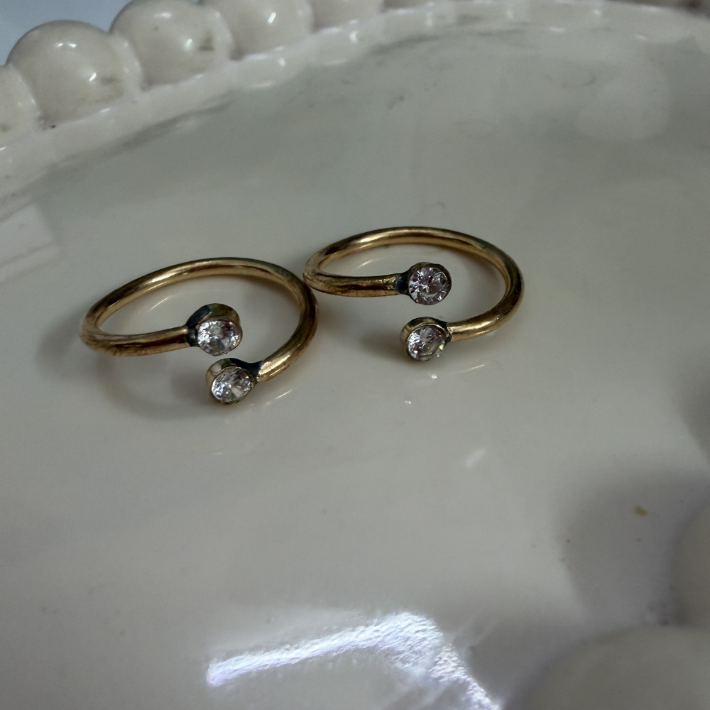 IMPON Unpolished Double Stone Toe rings