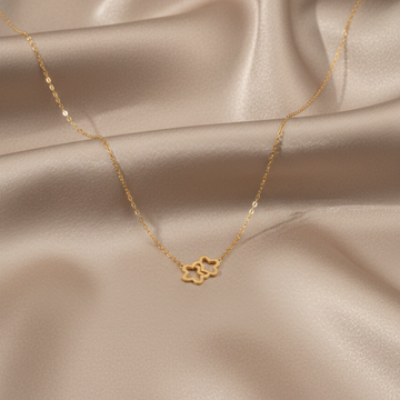 Minimal Gold Double Flower Chain
