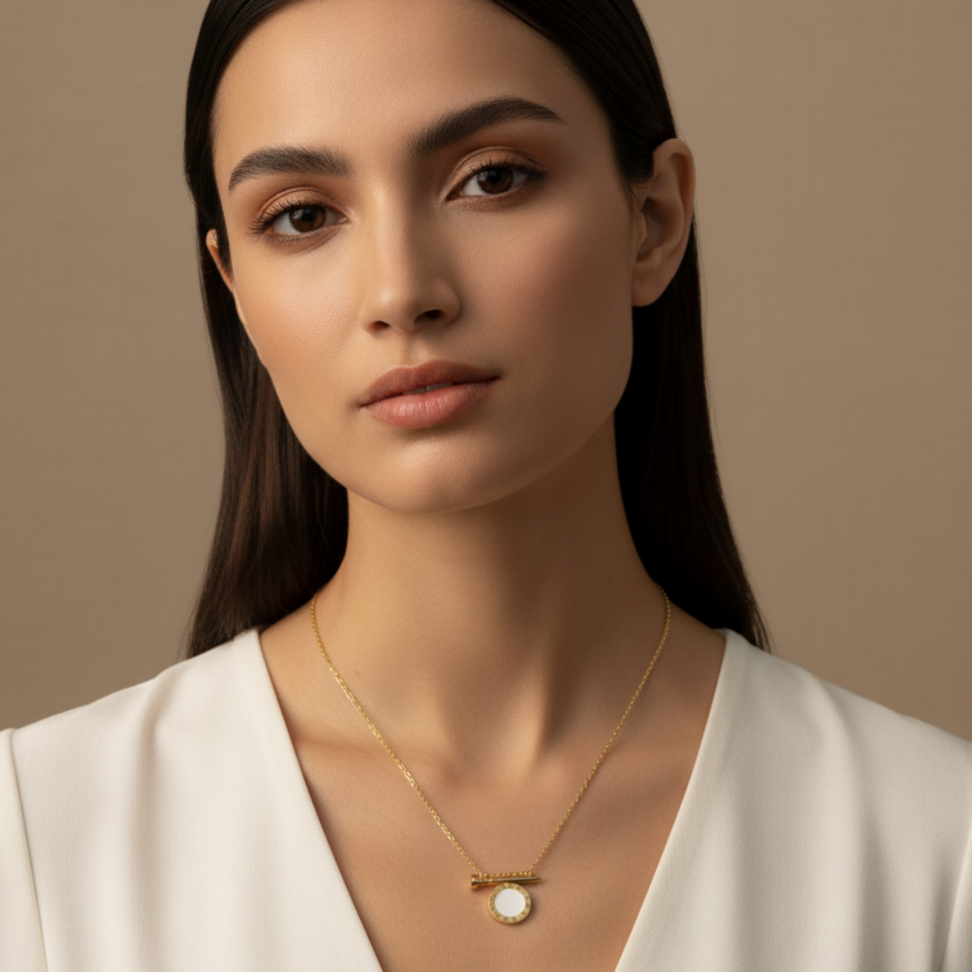 Minimal Nail & Coin Pendant Necklace