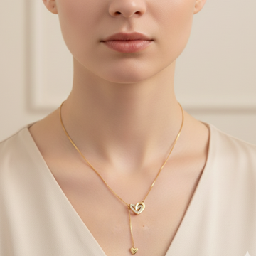 Gold Layered Heart Drop Chain – Stainless Steel
