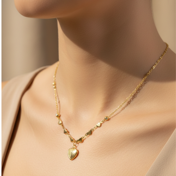 Gold Mini Heart Charm Chain – Stainless Steel