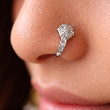 Premium Diamond Silver Finish Nose pin