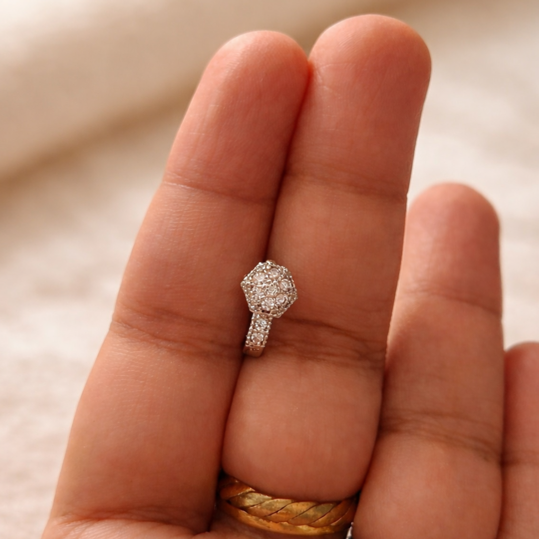 Premium Diamond Silver Finish Nose pin