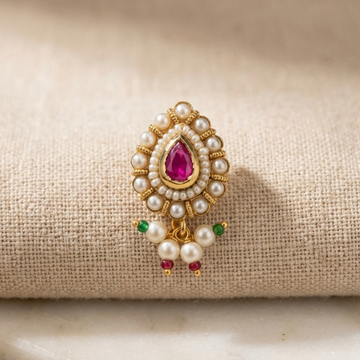 Pearl Ruby Drop Nose pin