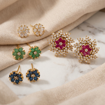 Luxury 4-in-1 Flower AD Stud Earrings