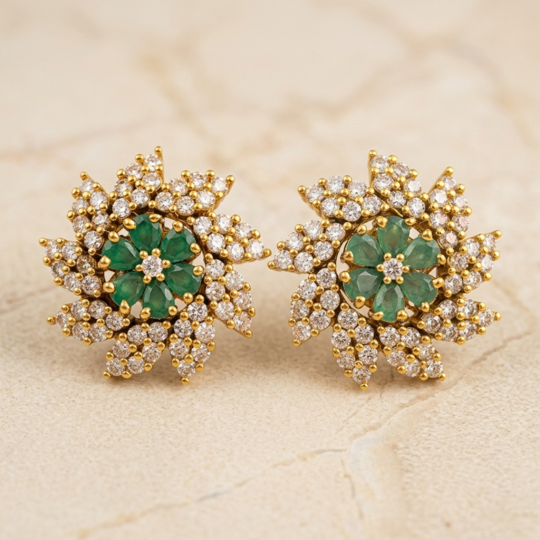 Luxury 4-in-1 Flower AD Stud Earrings