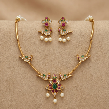 Peacock Kundan Pearl Necklace Set