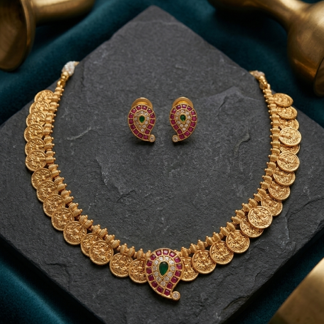 Rajalakshmi Heritage Coin Necklace Set