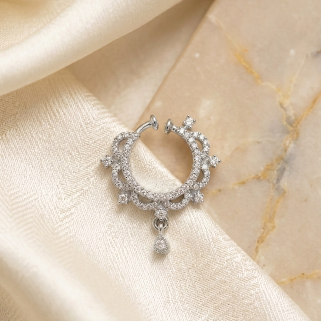 Diamond Hoop Nose Pin