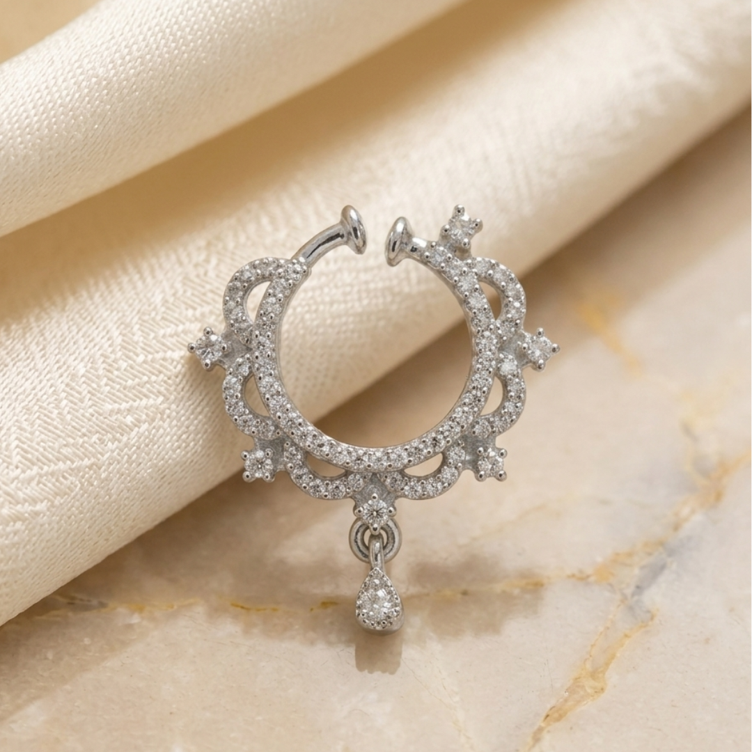 Diamond Hoop Nose Pin