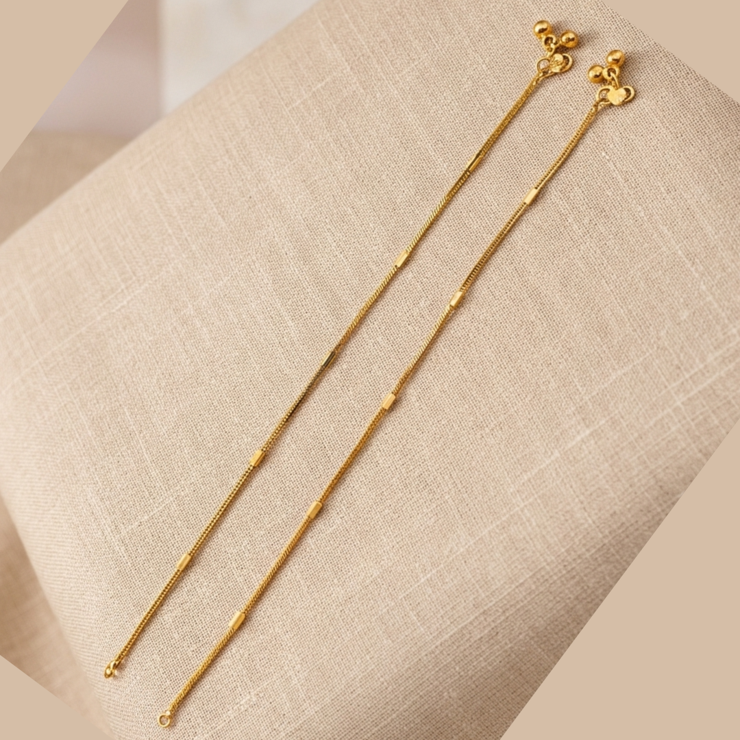 Gold Micro Plated Bar Chain Anklet