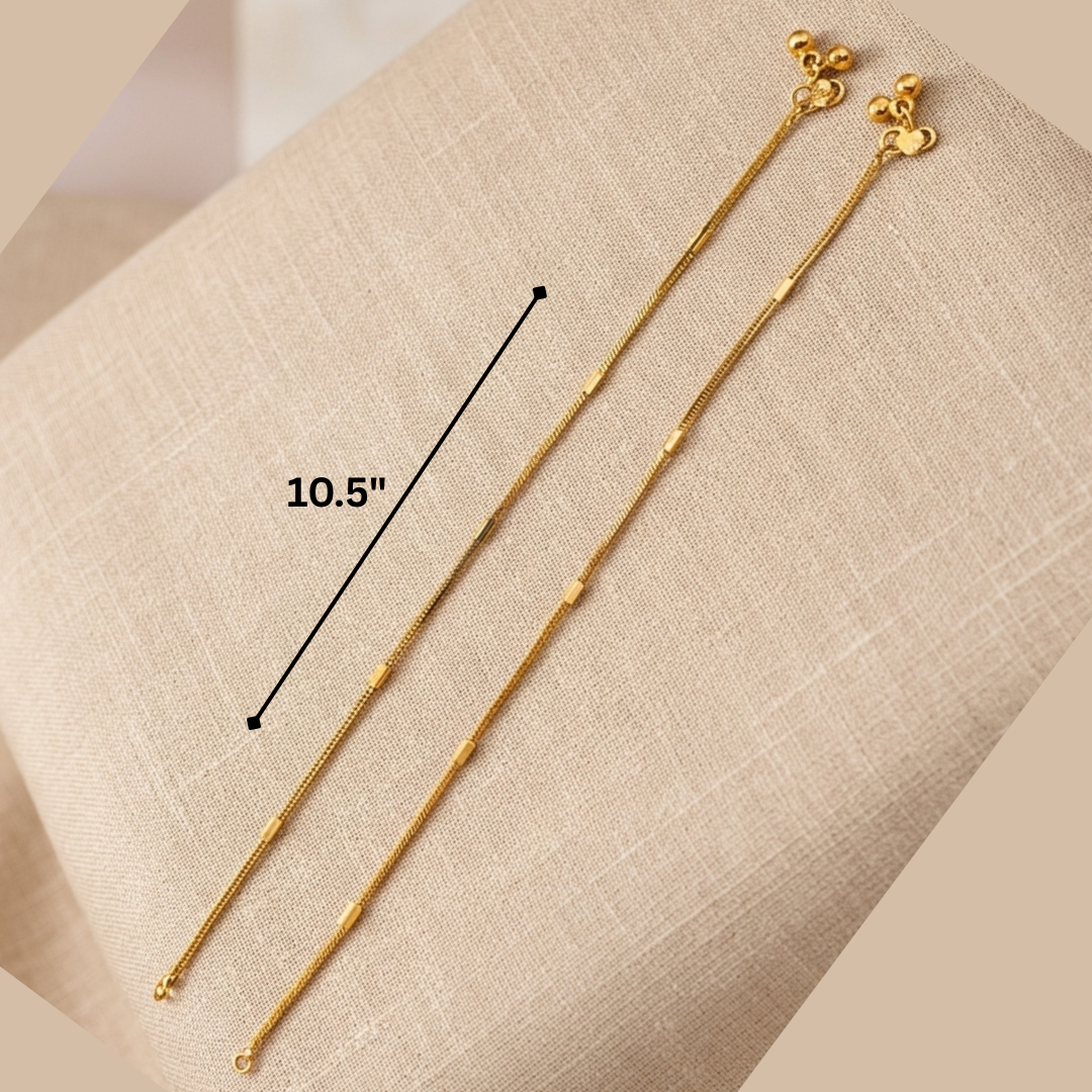 Gold Micro Plated Bar Chain Anklet