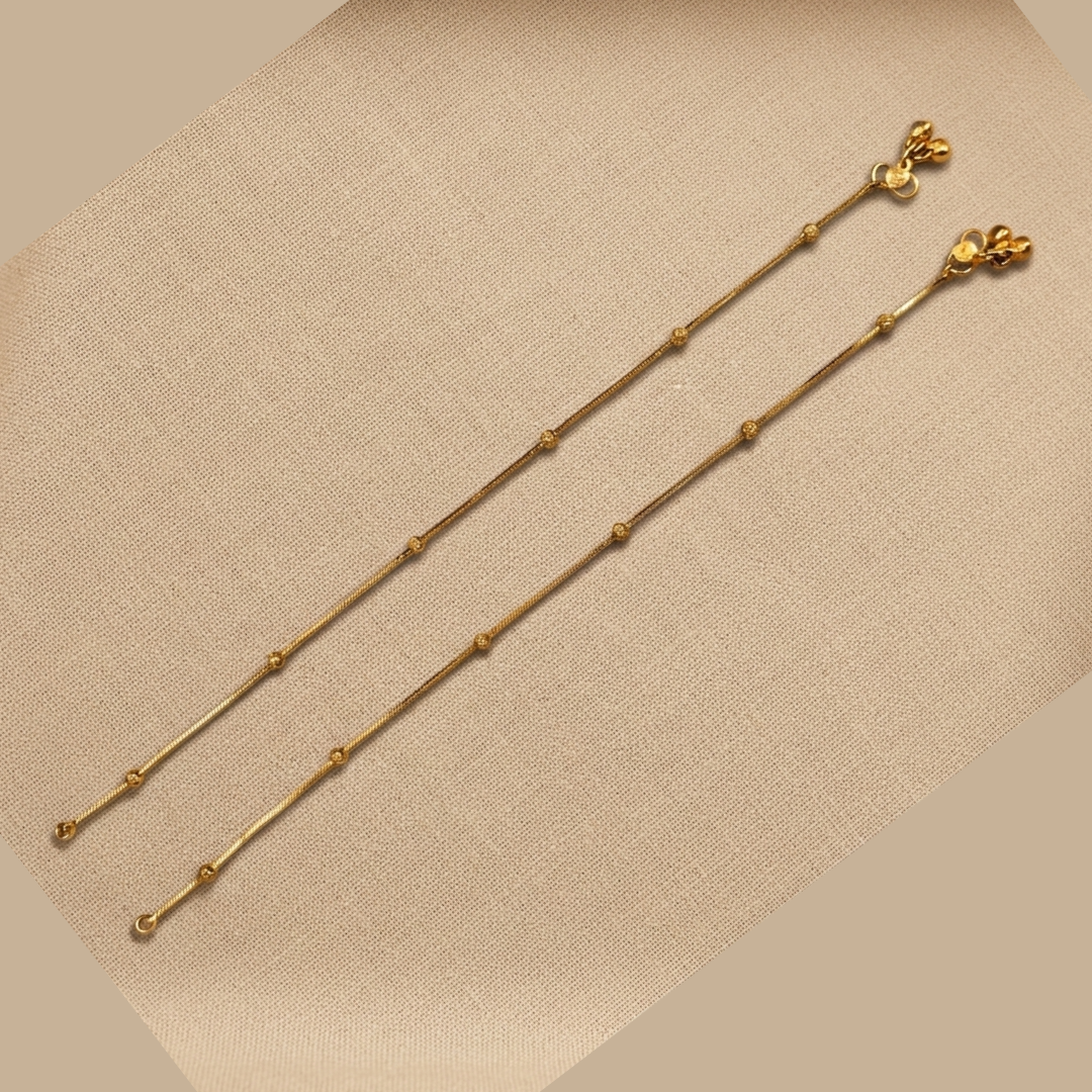 Minimal Gold Beaded Anklet for Women