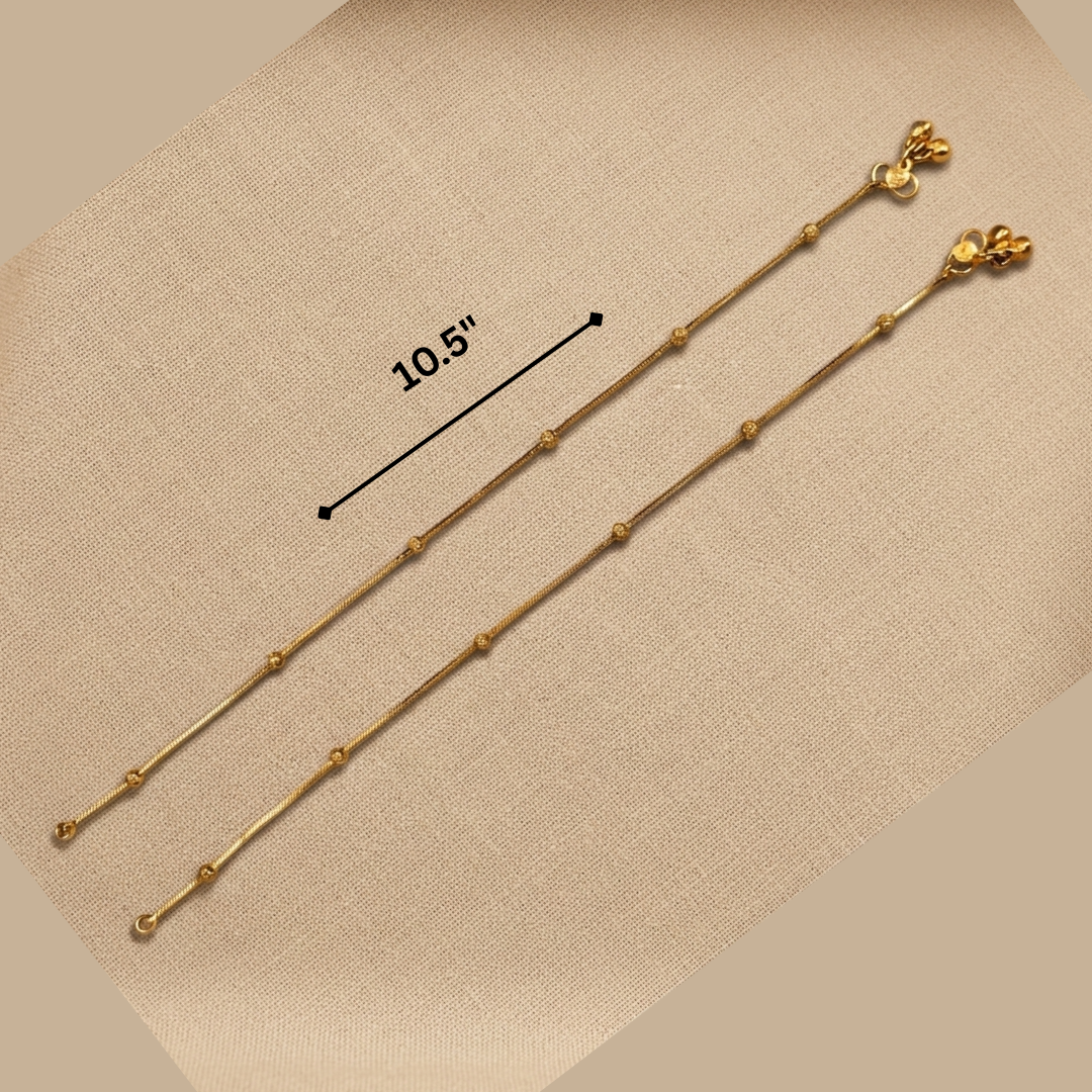 Minimal Gold Beaded Anklet for Women