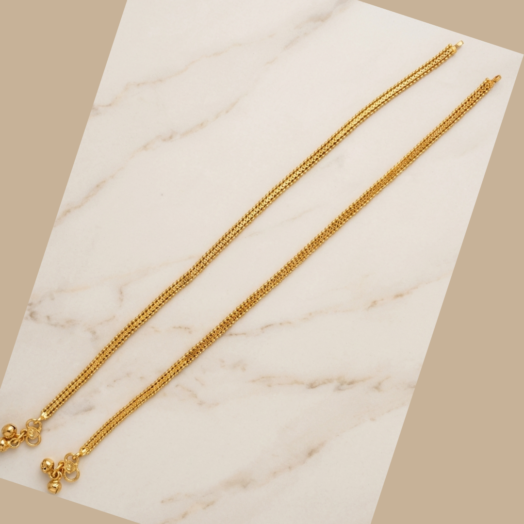 Classic Bead Chain Gold Anklet