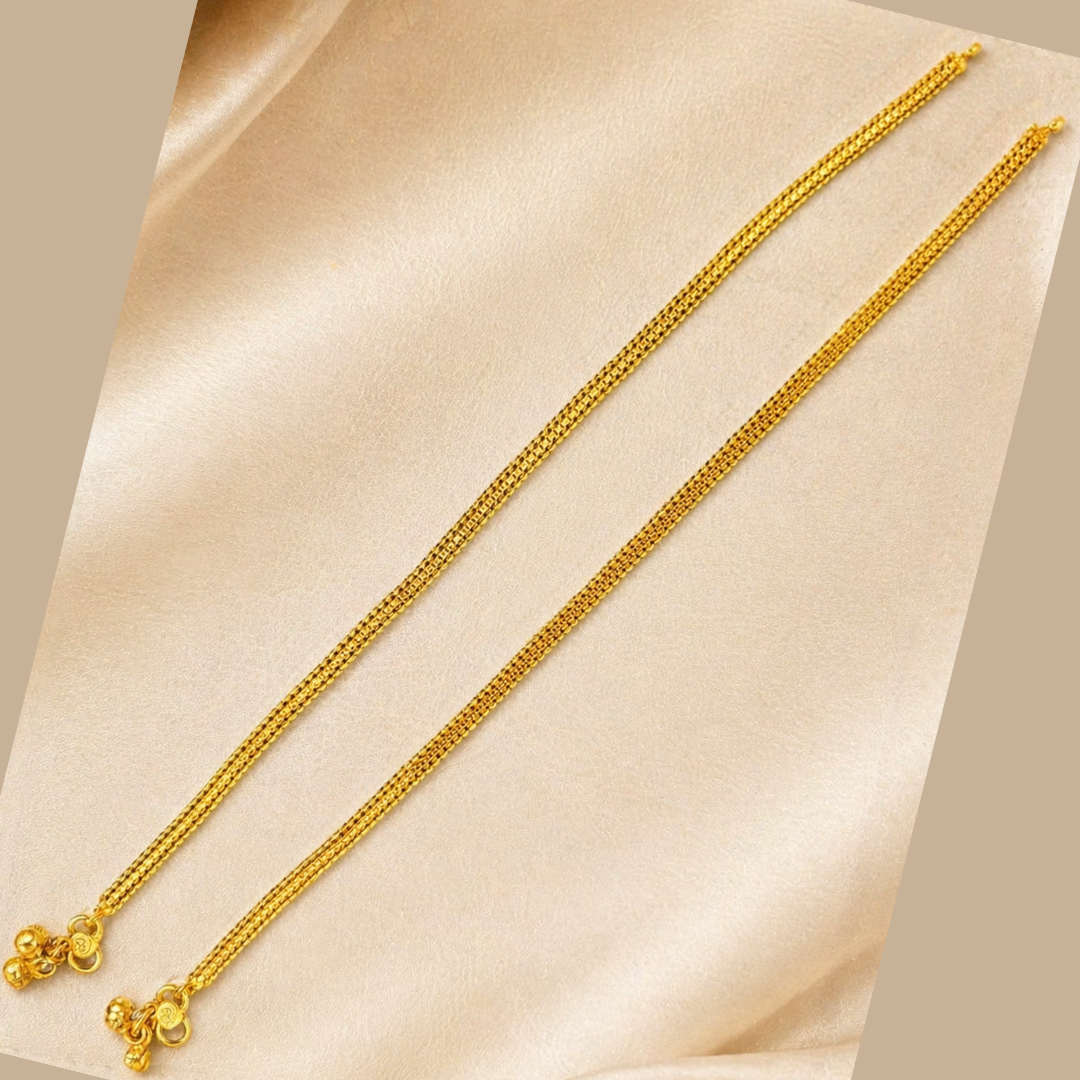 Classic Bead Chain Gold Anklet
