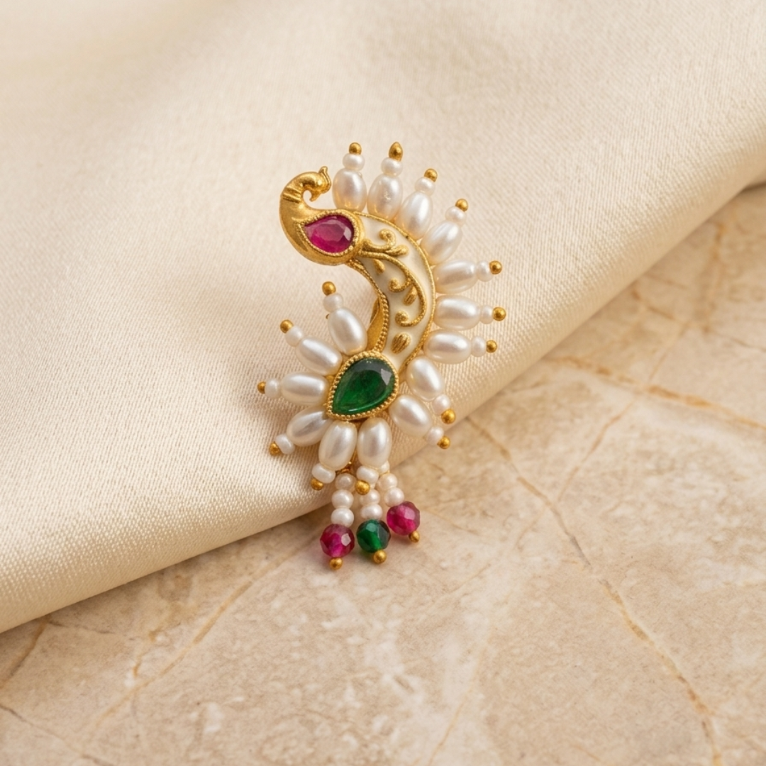 Maharashtrian Pearl Nose Pin