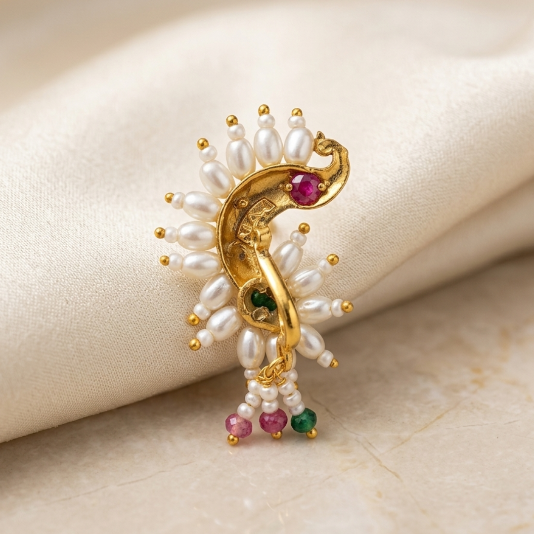 Maharashtrian Pearl Nose Pin