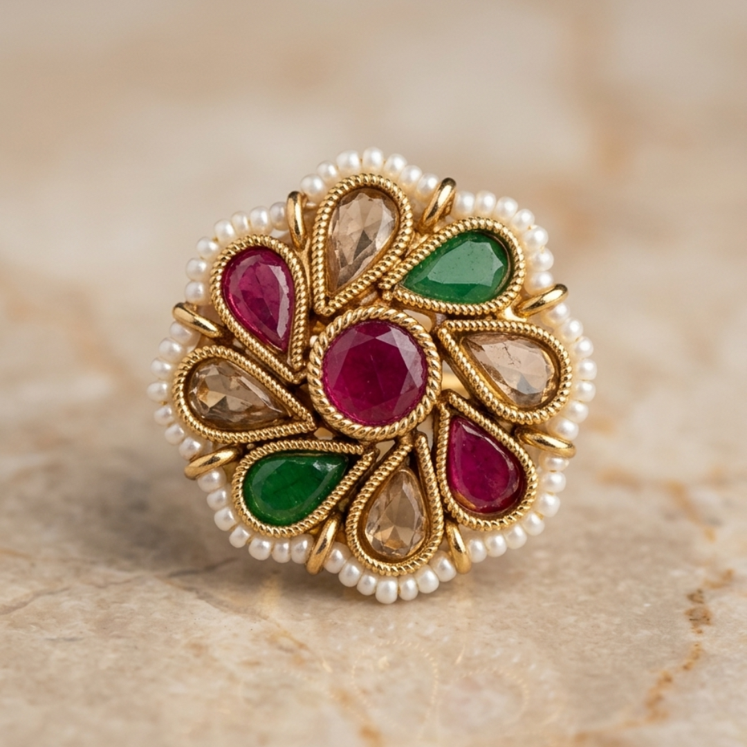 Maharashtrian Floral Nath Nose Pin