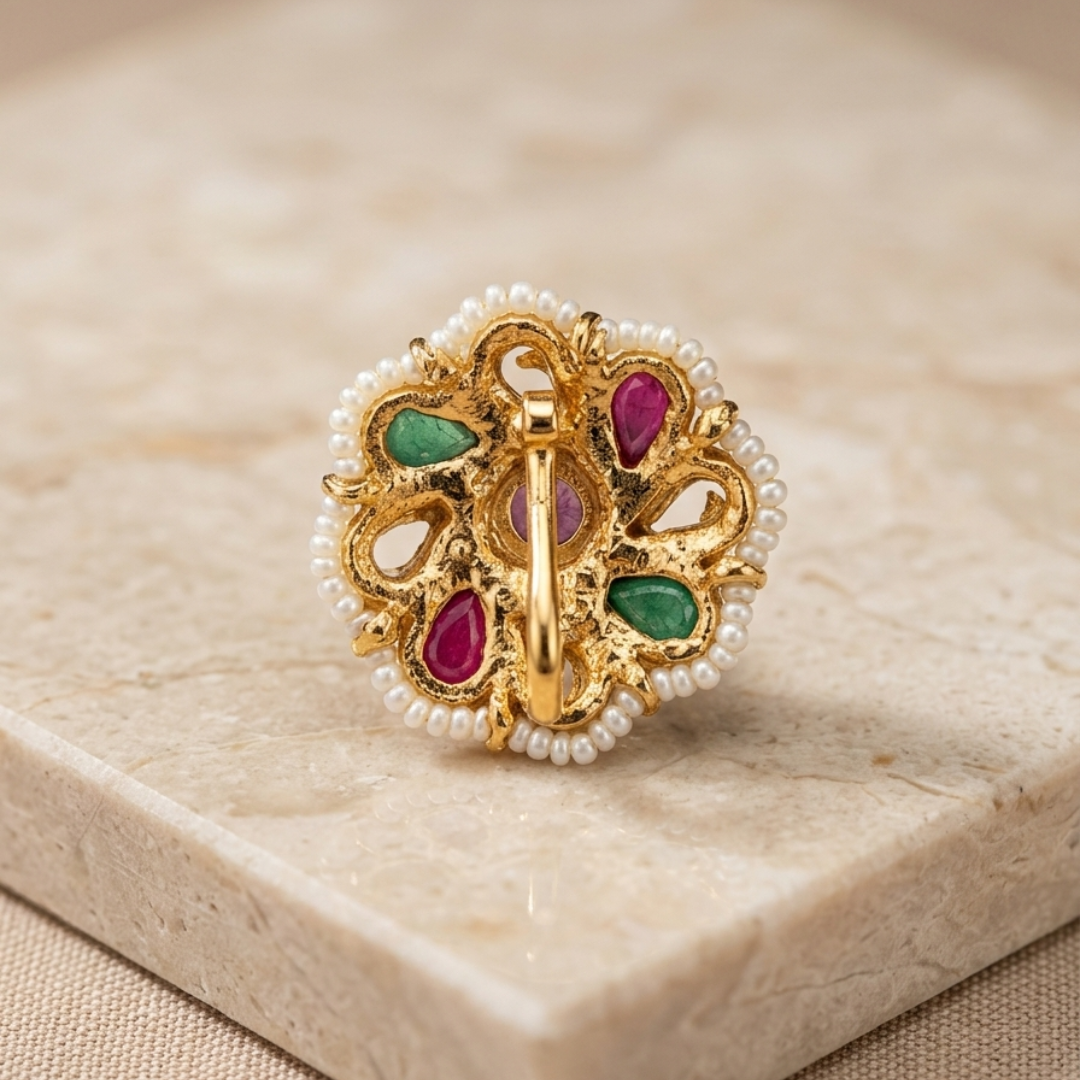 Maharashtrian Floral Nath Nose Pin
