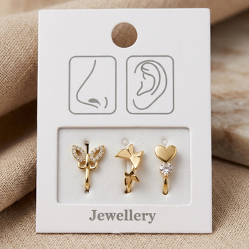 Gold Butterfly Nose Pin Set