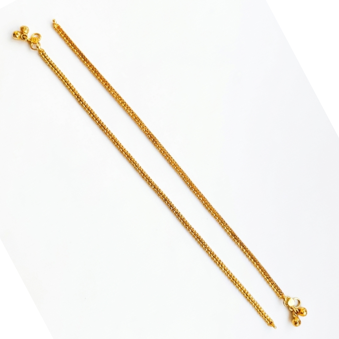 Beaded Microplated Gold Anklet