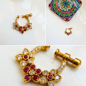 Ruby Floral Nose Pin