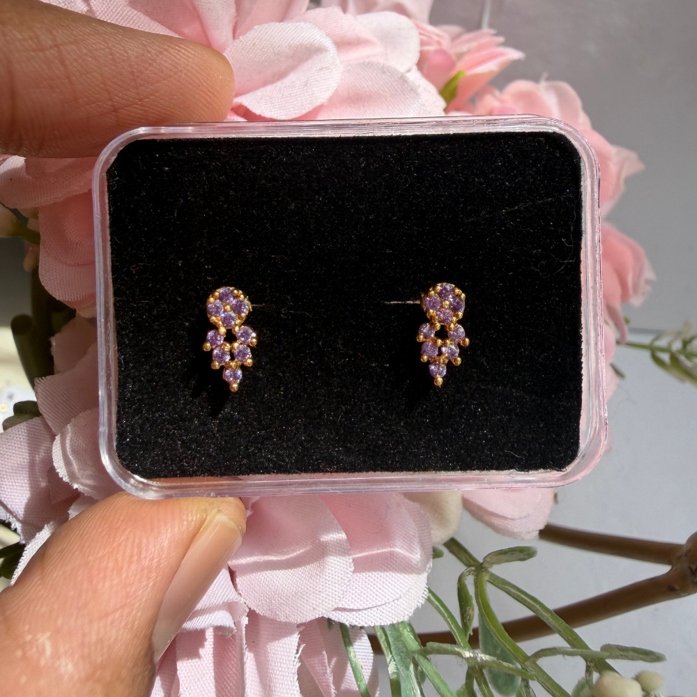 Lilac Bloom Baby Studs