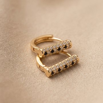Black Crystal Pave Hoop Earrings