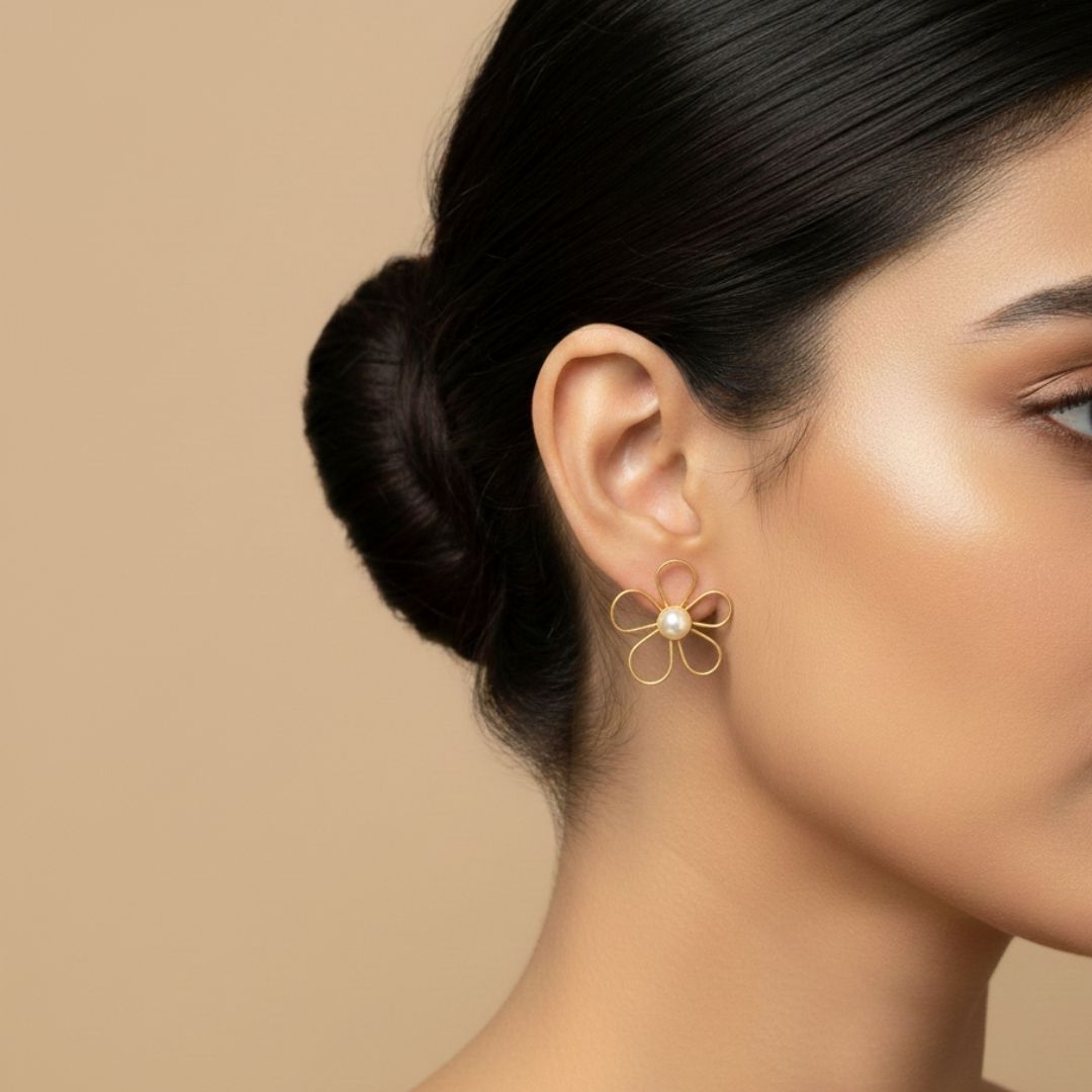Blooming Pearl Petal Earrings