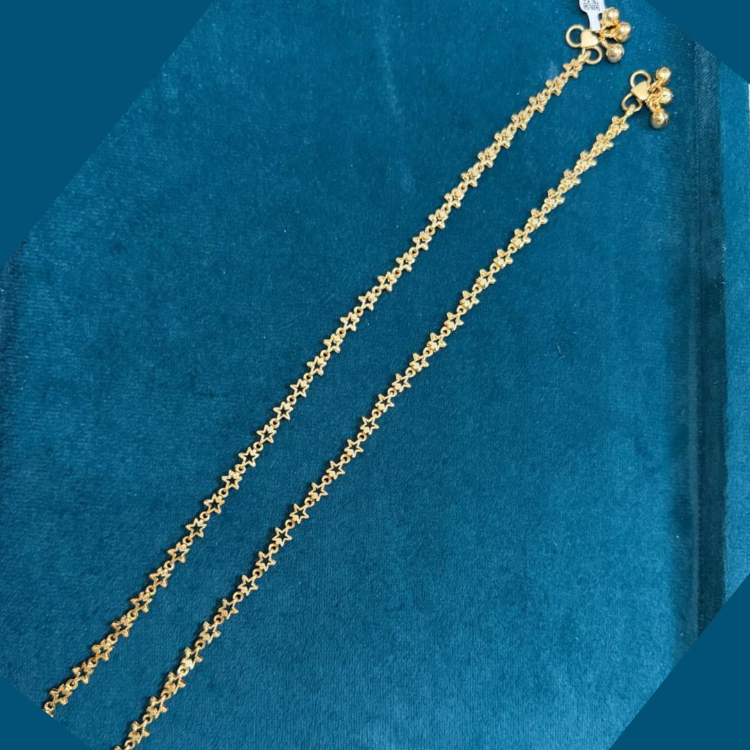 Micropolished Gold Plated Star Anklet