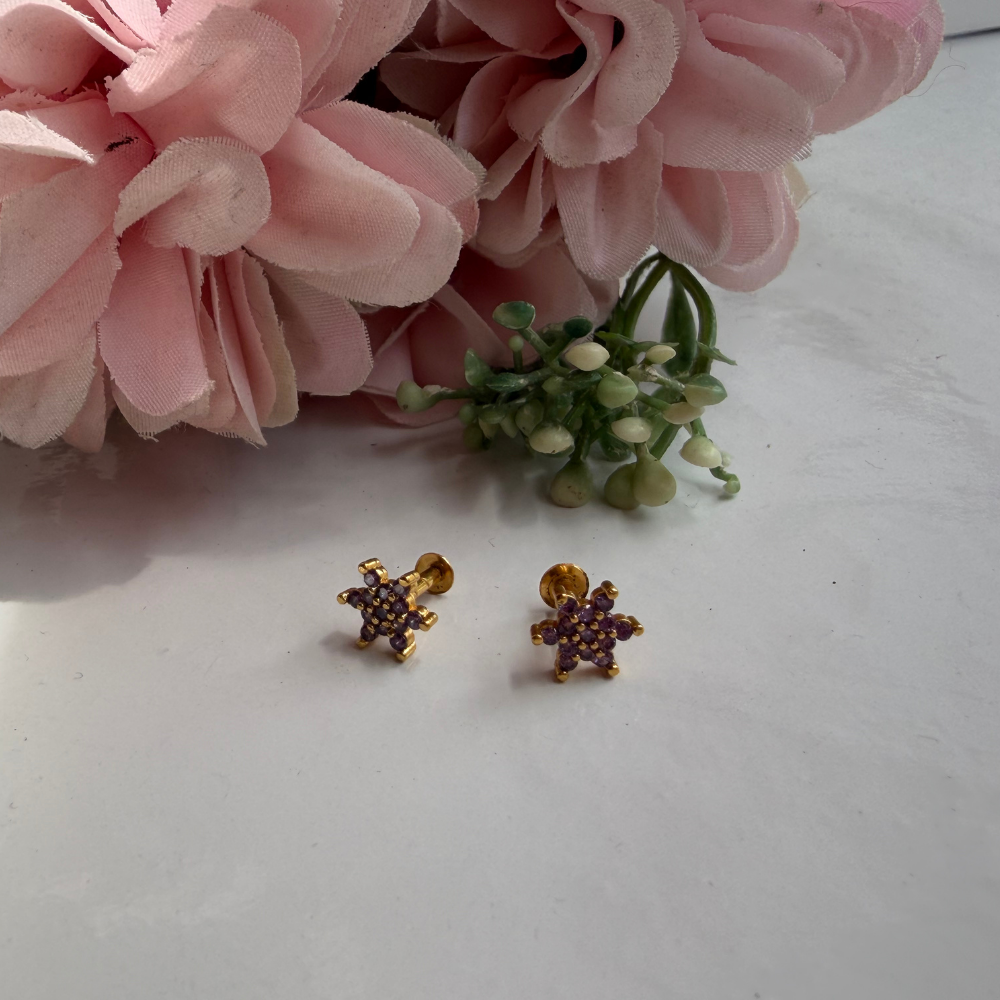 Lilac Star Baby Studs