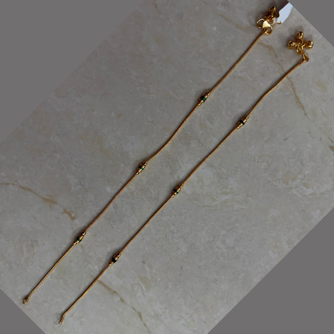 Micropolished Gold Plated Beaded Anklet