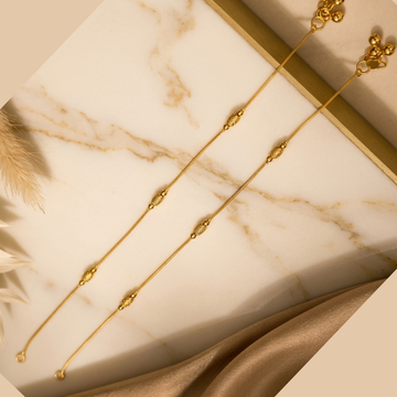 Micropolished Gold Plated Beaded Anklet