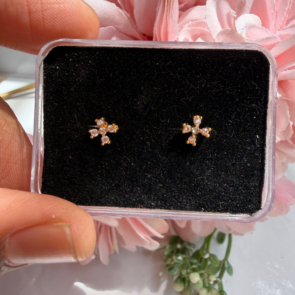 Diamond Floral Baby Studs