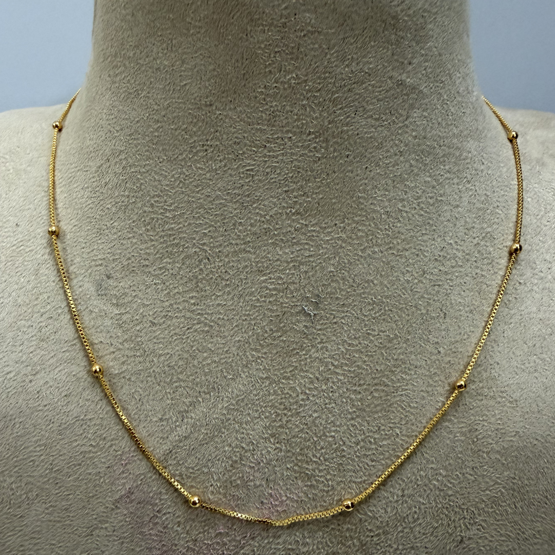 Micro Gold Plated Beaded Chain