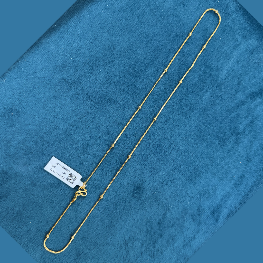 Micro Gold Plated Beaded Chain