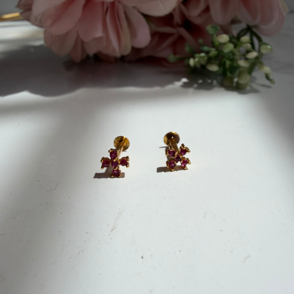 Lilac Floral Baby Studs