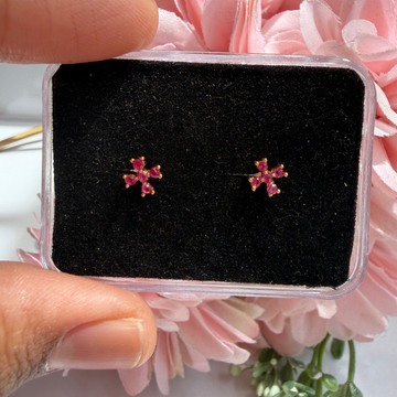 Ruby Floral Baby Studs