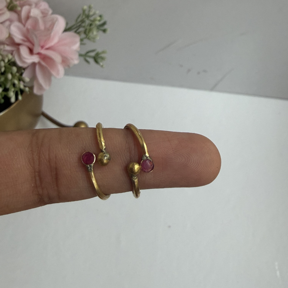 IMPON Unpolished Ruby Toe rings