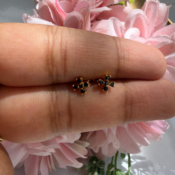 Black Floral Baby Studs