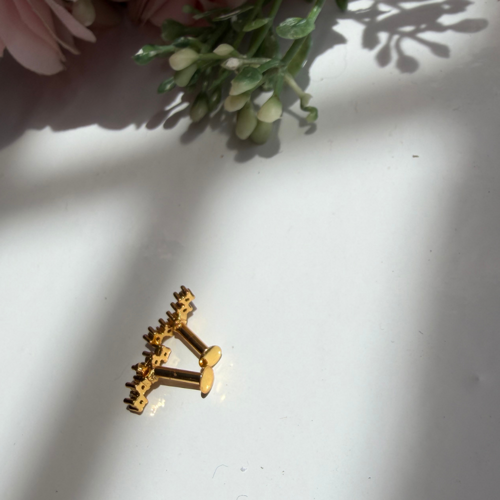 Blue Crescent Baby Studs