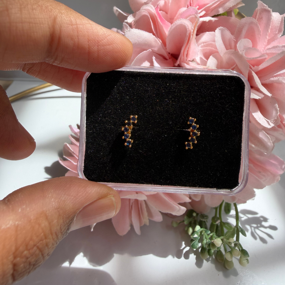 Blue Crescent Baby Studs