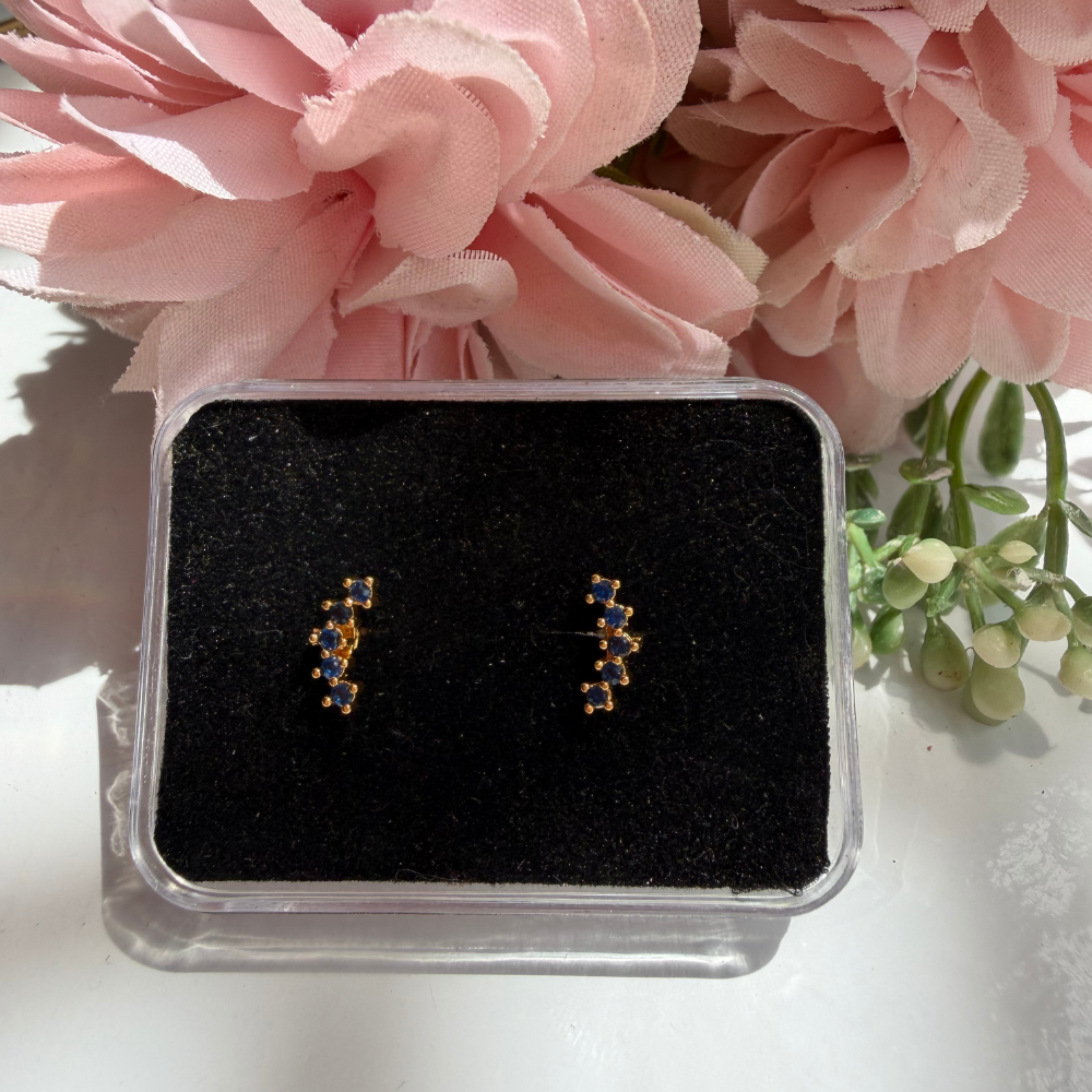 Blue Crescent Baby Studs