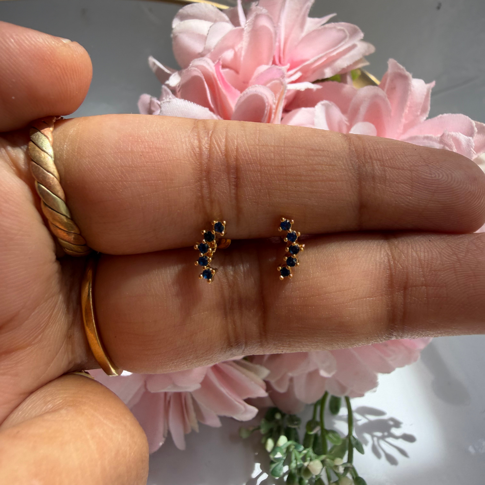 Blue Crescent Baby Studs
