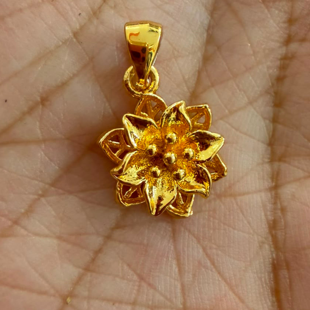 Micro Gold Plated Floral Pendant
